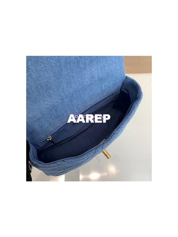 Replica Chanel 22P 19 Flap Bag Denim with Gold Hardware AS1160 9