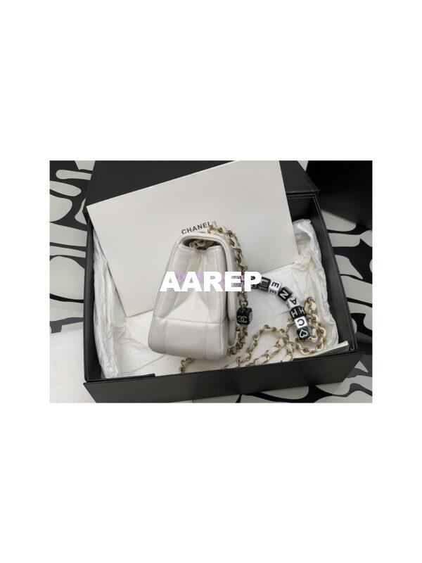 Replica Chanel Mini Flap Bag in Lambskin and Resin AS3744 White 6