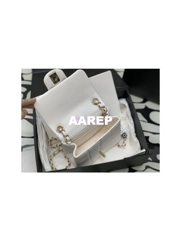 Replica Chanel Mini Flap Bag in Lambskin and Resin AS3744 White 9