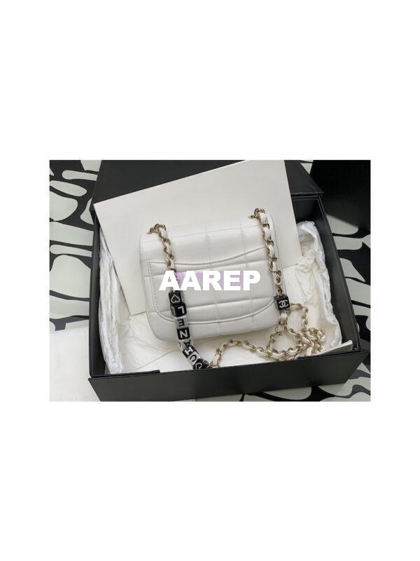 Replica Chanel Mini Flap Bag in Lambskin and Resin AS3744 White 10