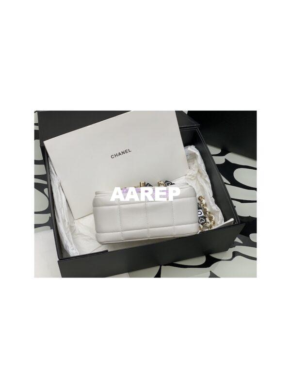 Replica Chanel Mini Flap Bag in Lambskin and Resin AS3744 White 11