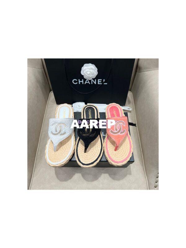 Replica Chanel 22SS Espadrilles Tweed Sandals G38947 2
