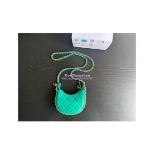 Replica Chanel 23P Mini Hobo Bag Lambskin AS3232 Green (Limited Edition) 2