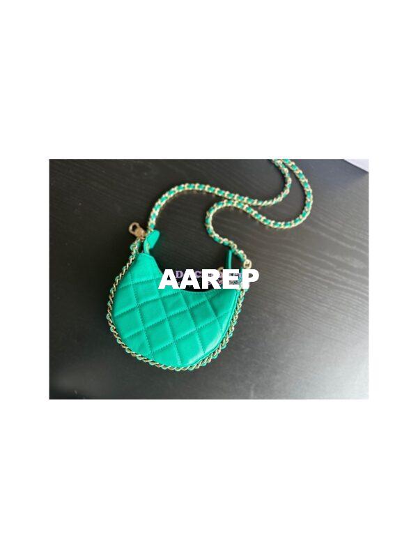 Replica Chanel 23P Mini Hobo Bag Lambskin AS3232 Green (Limited Edition) 5