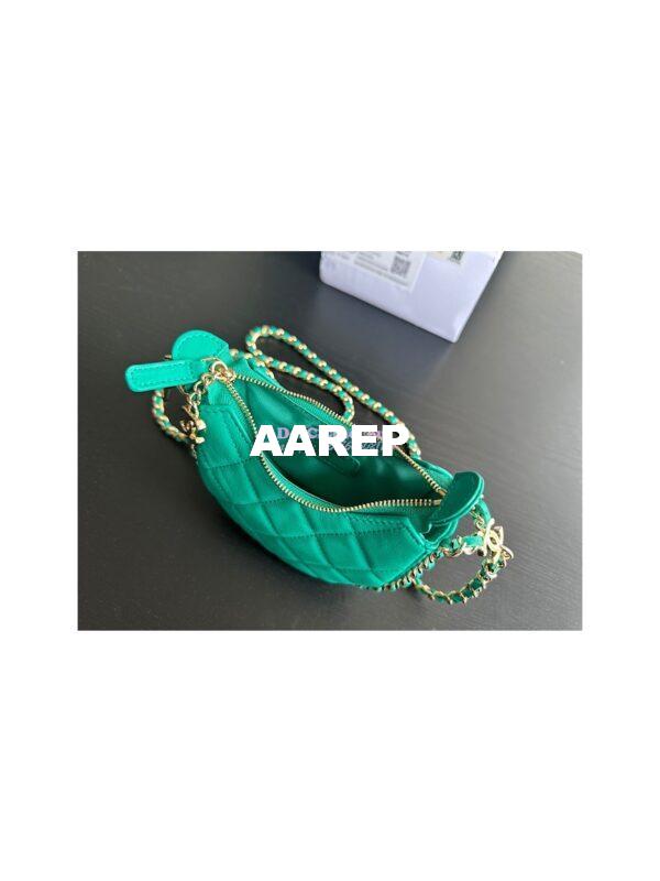 Replica Chanel 23P Mini Hobo Bag Lambskin AS3232 Green (Limited Edition) 9