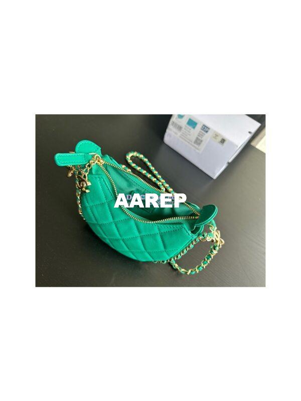 Replica Chanel 23P Mini Hobo Bag Lambskin AS3232 Green (Limited Edition) 10