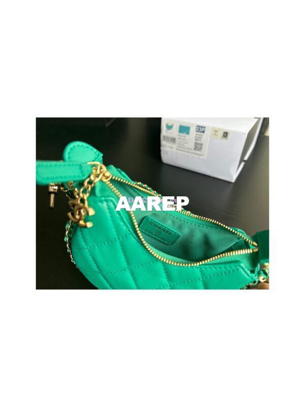 Replica Chanel 23P Mini Hobo Bag Lambskin AS3232 Green (Limited Edition) 11