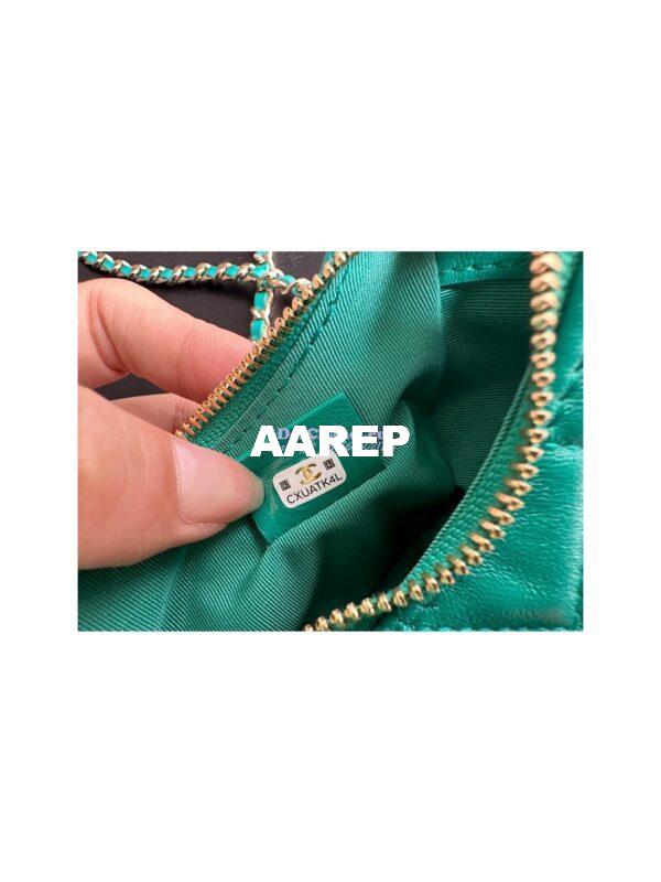 Replica Chanel 23P Mini Hobo Bag Lambskin AS3232 Green (Limited Edition) 12