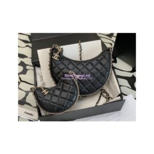 Replica Chanel 23P Mini Hobo Bag Lambskin AS3232 Black (Limited Edition)