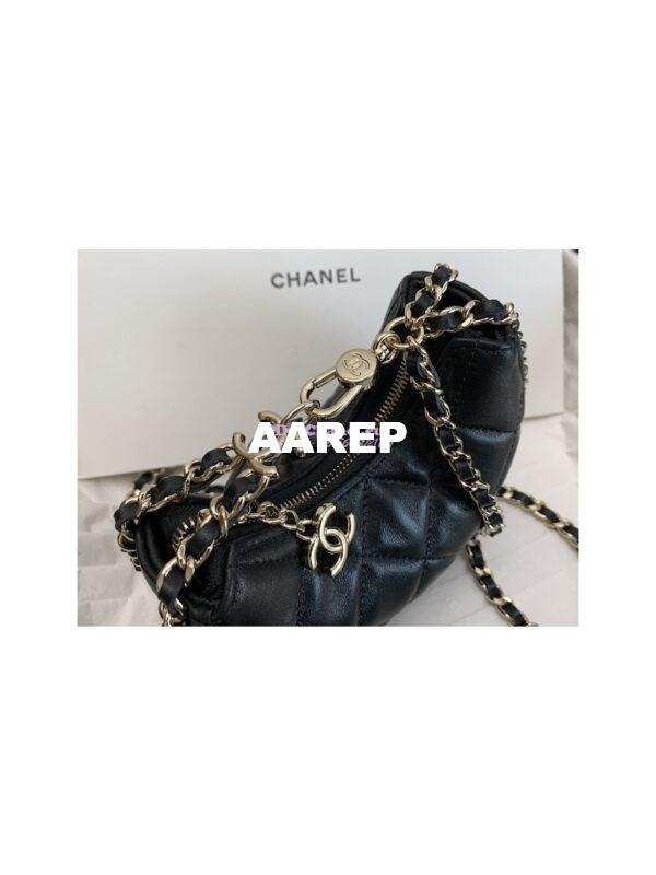 Replica Chanel 23P Mini Hobo Bag Lambskin AS3232 Black (Limited Edition) 5