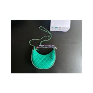 Replica Chanel 23P Small Hobo Bag Lambskin AS3917 Green (Limited Edition) 2