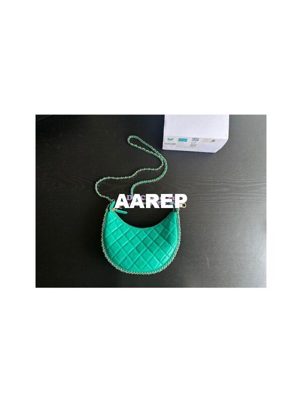 Replica Chanel 23P Small Hobo Bag Lambskin AS3917 Green (Limited Edition) 2