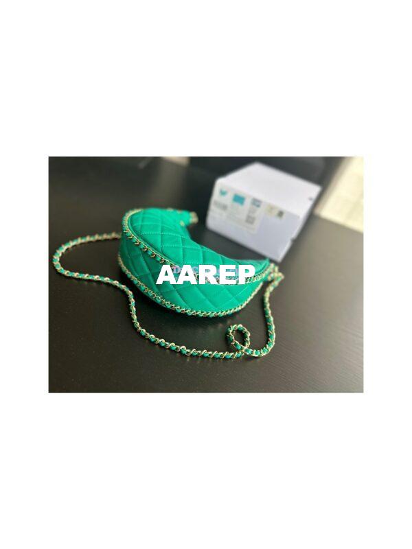 Replica Chanel 23P Small Hobo Bag Lambskin AS3917 Green (Limited Edition) 5