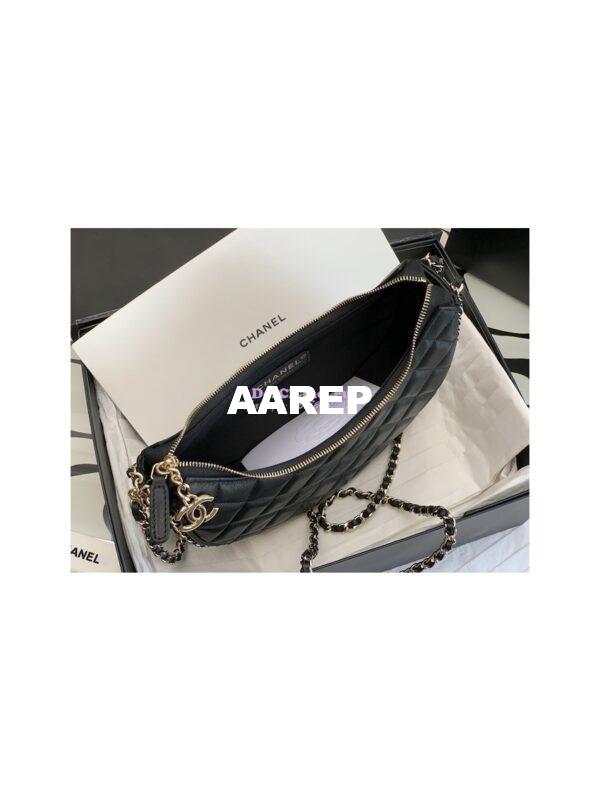 Replica Chanel 23P Small Hobo Bag Lambskin AS3917 Black (Limited Edition) 10