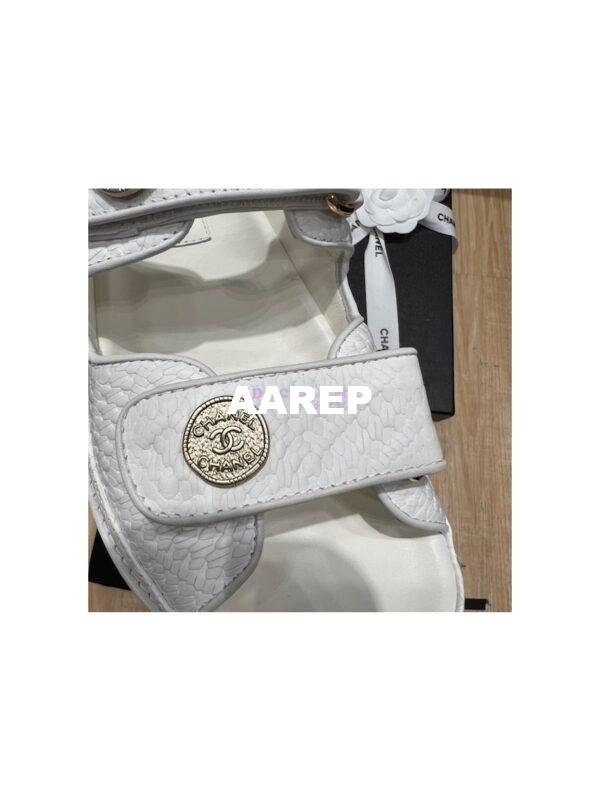 Replica Chanel 22SS CC Calfskin Sandals G35927 White 9
