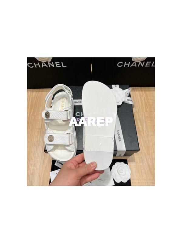 Replica Chanel 22SS CC Calfskin Sandals G35927 White 11