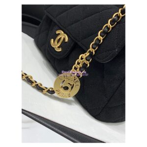 Replica Chanel Hobo Bag Wool Jersey AS3690 Black 2