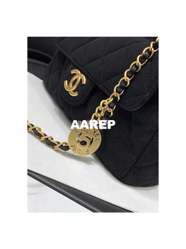 Replica Chanel Hobo Bag Wool Jersey AS3690 Black 2