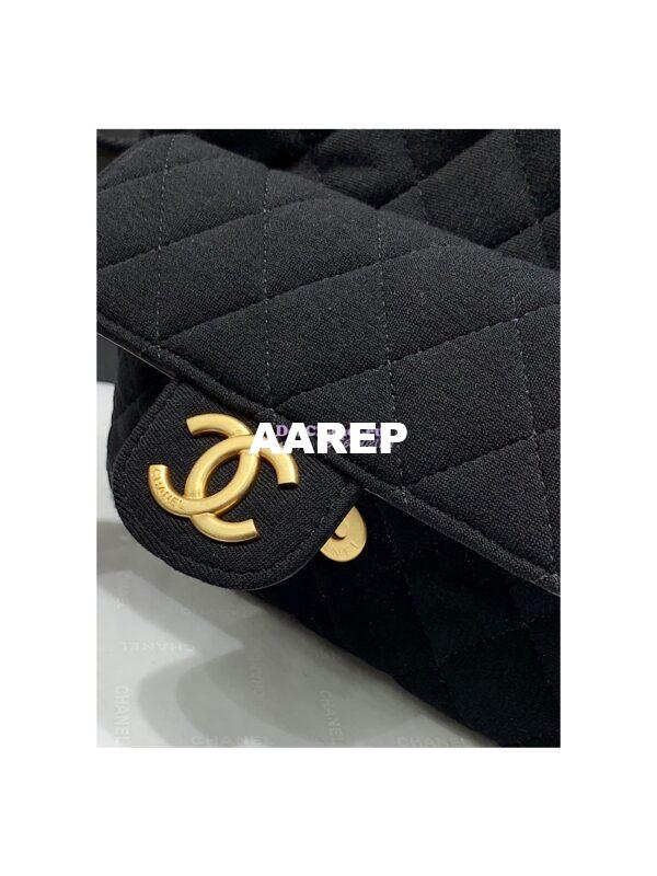 Replica Chanel Hobo Bag Wool Jersey AS3690 Black 3