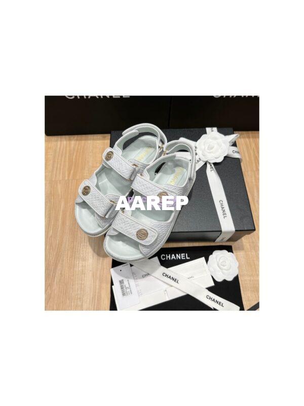 Replica Chanel 22SS CC Calfskin Sandals G35927 Light Blue 4