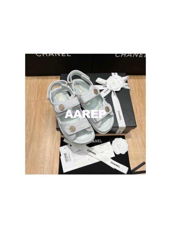Replica Chanel 22SS CC Calfskin Sandals G35927 Light Blue 5