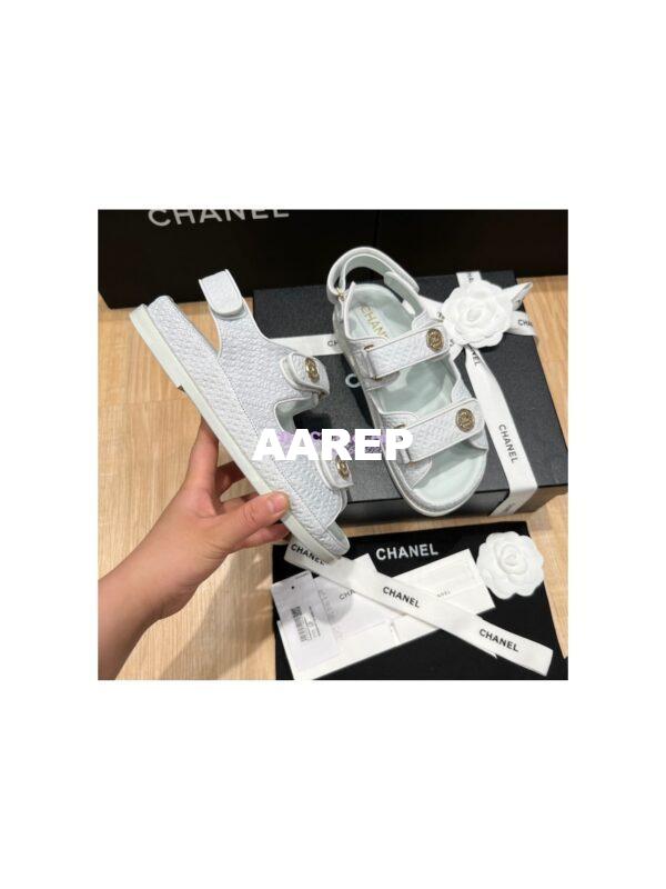 Replica Chanel 22SS CC Calfskin Sandals G35927 Light Blue 7