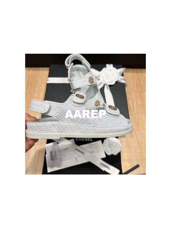 Replica Chanel 22SS CC Calfskin Sandals G35927 Light Blue 8