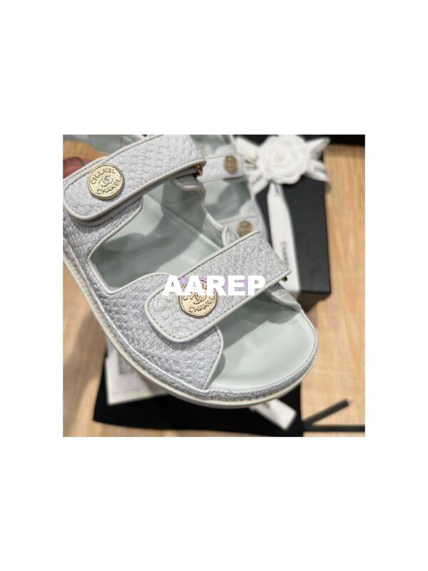 Replica Chanel 22SS CC Calfskin Sandals G35927 Light Blue 9
