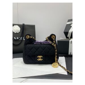 Replica Chanel Small Hobo Bag  Wool Jersey AS3710 Black