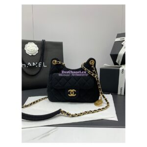 Replica Chanel Small Hobo Bag  Wool Jersey AS3710 Black 2