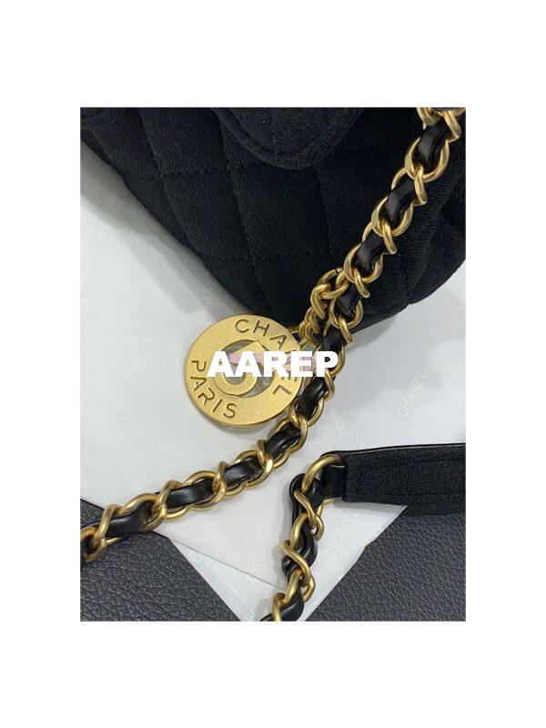 Replica Chanel Small Hobo Bag  Wool Jersey AS3710 Black 4