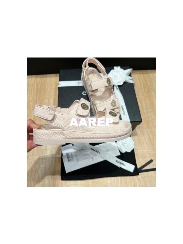Replica Chanel 22SS CC Calfskin Sandals G35927 Light Pink 7