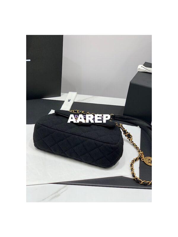 Replica Chanel Small Hobo Bag  Wool Jersey AS3710 Black 6