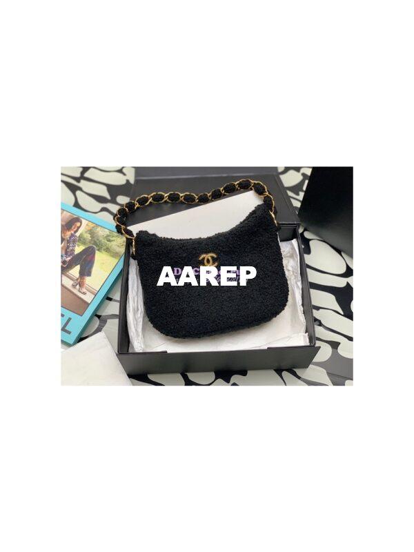 Replica Chanel Tweed Hobo Handbag AS3562 Black