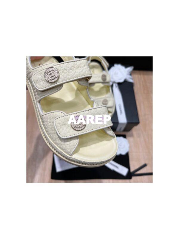 Replica Chanel 22SS CC Calfskin Sandals G35927 Yellow 8
