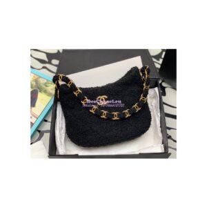 Replica Chanel Tweed Hobo Handbag AS3562 Black 2