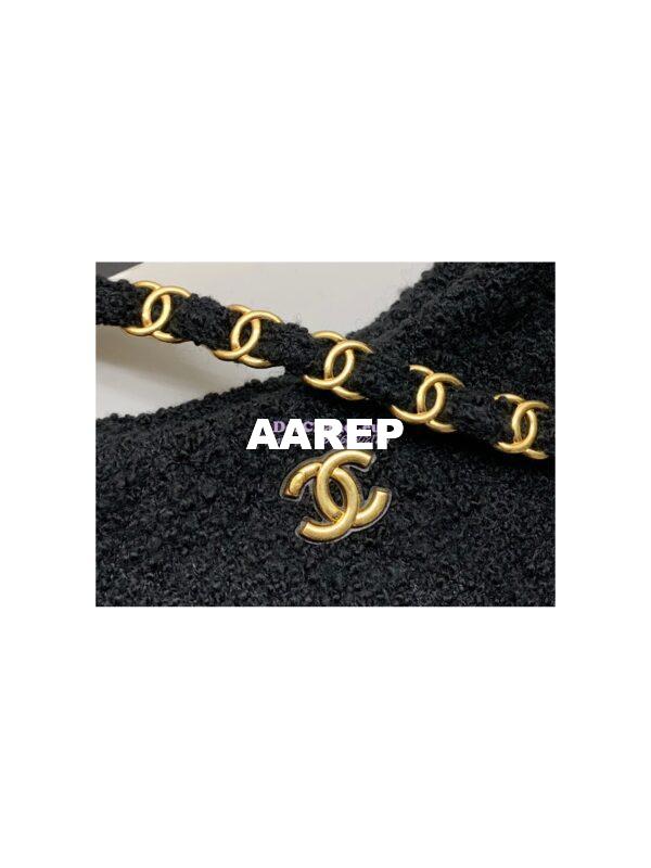 Replica Chanel Tweed Hobo Handbag AS3562 Black 5