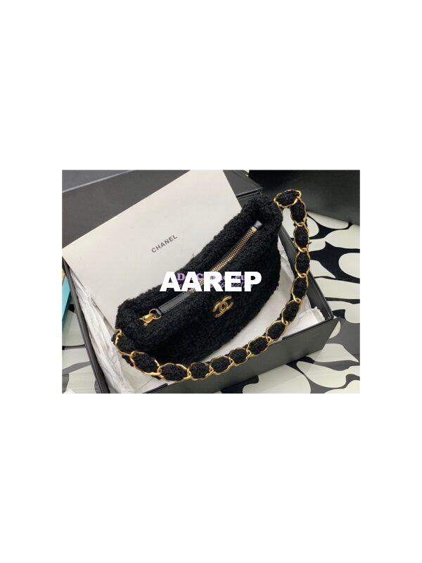 Replica Chanel Tweed Hobo Handbag AS3562 Black 6
