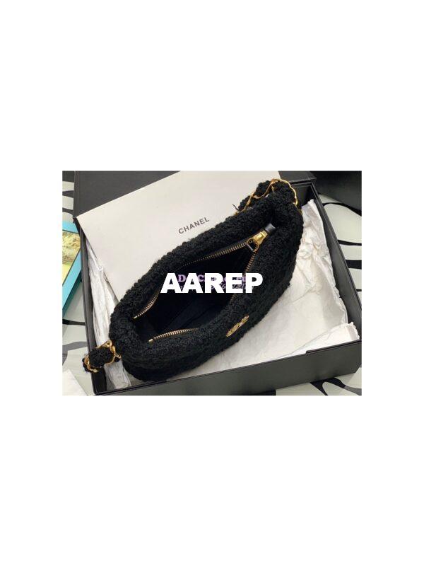 Replica Chanel Tweed Hobo Handbag AS3562 Black 8