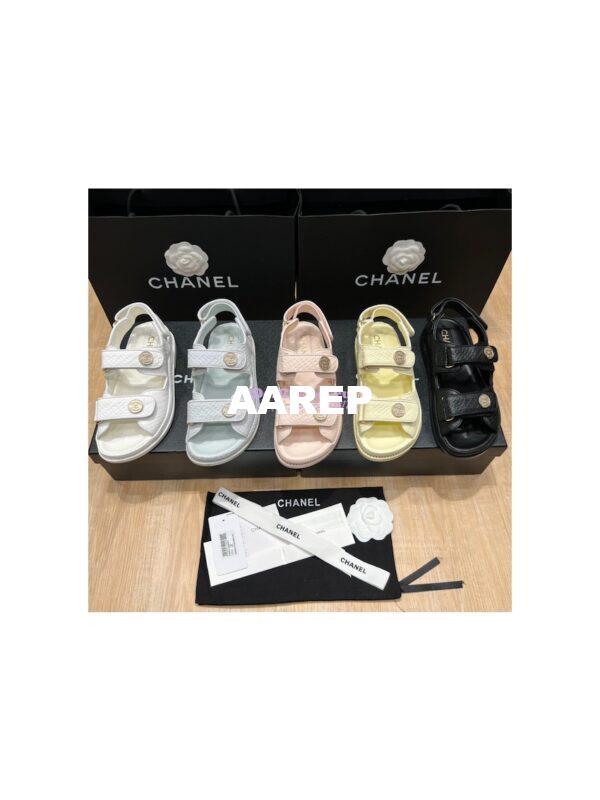 Replica Chanel 22SS CC Calfskin Sandals G35927 Black