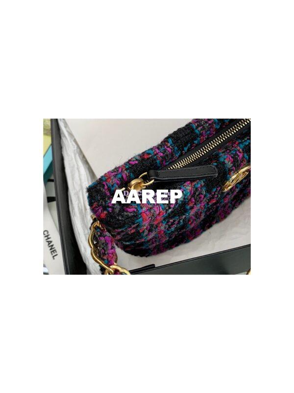 Replica Chanel Tweed Hobo Handbag AS3562 Multicolor Purple 2