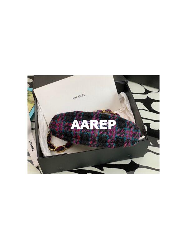 Replica Chanel Tweed Hobo Handbag AS3562 Multicolor Purple 4