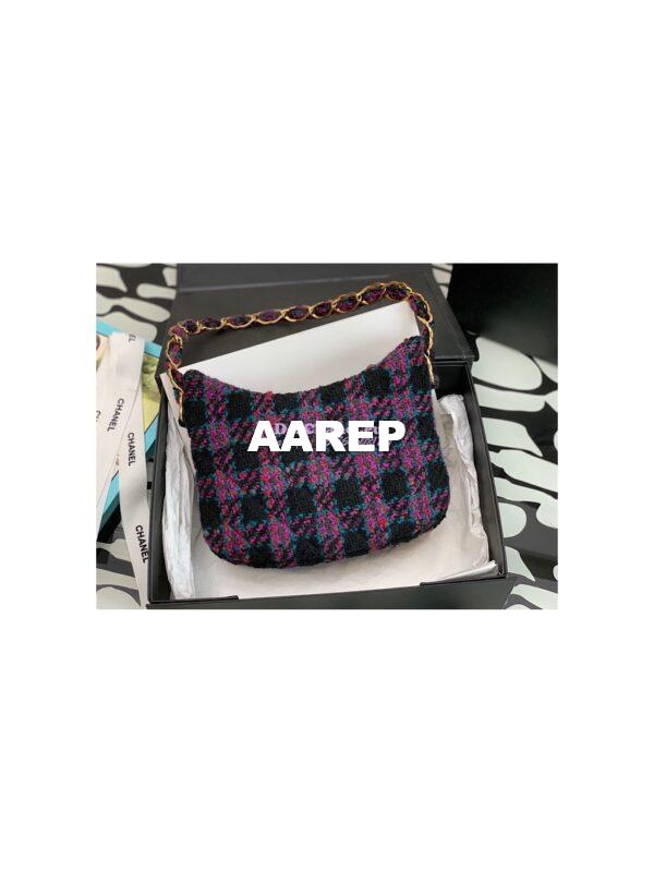 Replica Chanel Tweed Hobo Handbag AS3562 Multicolor Purple 8