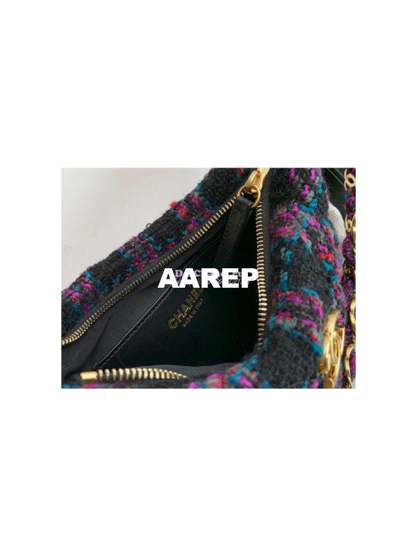 Replica Chanel Tweed Hobo Handbag AS3562 Multicolor Purple 9
