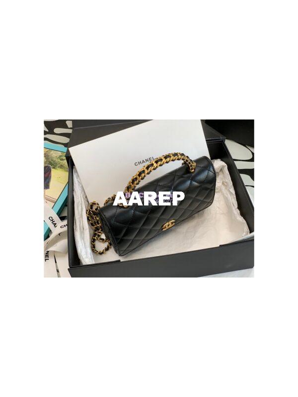 Replica Chanel 23C Wallet On Chain WOC in lambskin AP3009 Black 3