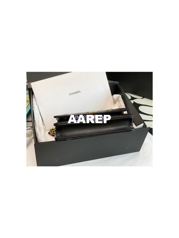 Replica Chanel 23C Wallet On Chain WOC in lambskin AP3009 Black 7