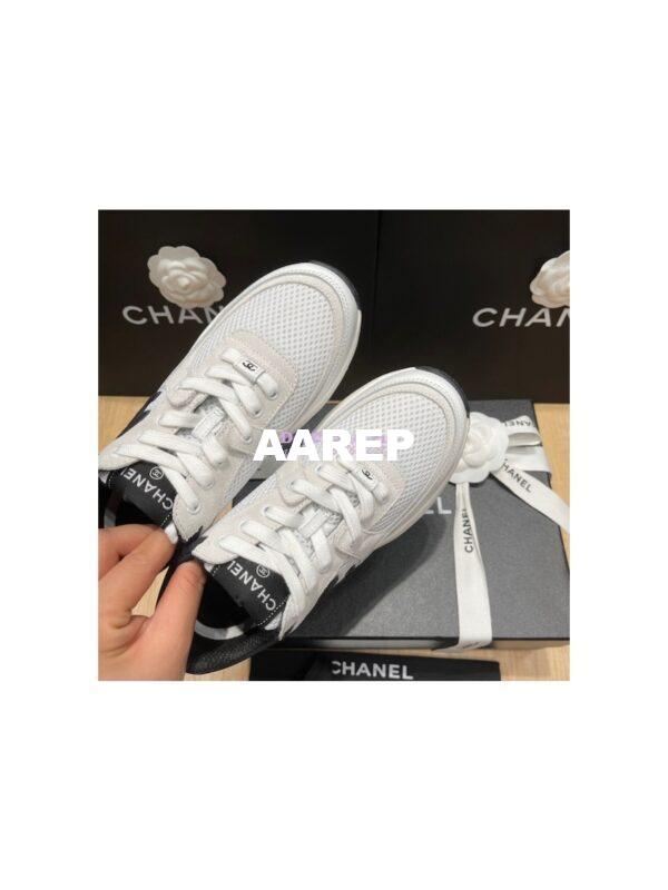 Replica Chanel Men/ Women Mesh, Suede Calfskin and Grained Calfskin G38299 Grey & White 8