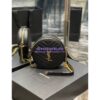 Replica YSL Yves Saint Laurent Vinyle Round Camera Bag In Chevron-quilted Grain De Poudre Embossed Leather 6104361 White 2