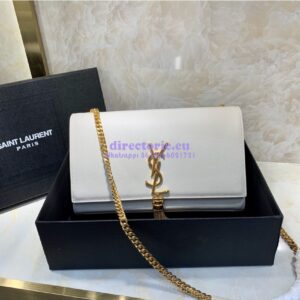 Replica YSL Saint Laurent Kate Bag With Tassel In Grain De Poudre Leather 354119 White
