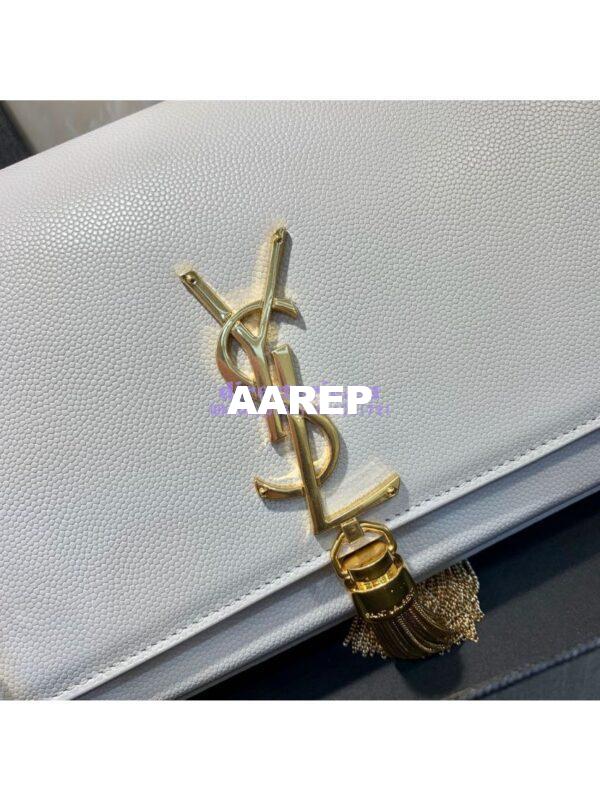 Replica YSL Saint Laurent Kate Bag With Tassel In Grain De Poudre Leather 354119 White 2